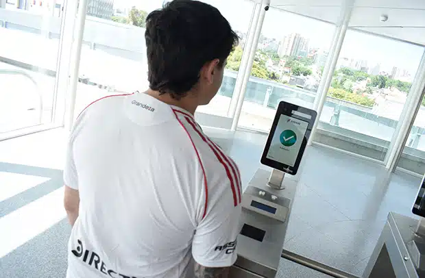 Facial recognition ticketing system application at River Plate venue in Chile