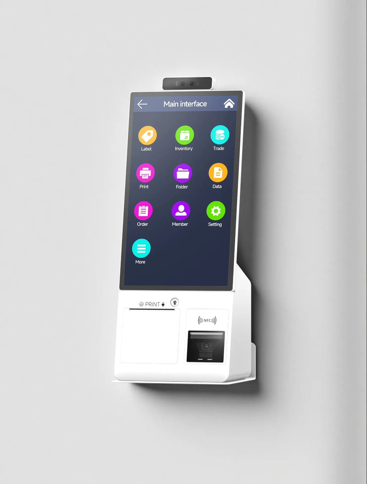 Wall-mounted mini self-service kiosk for space-saving retail