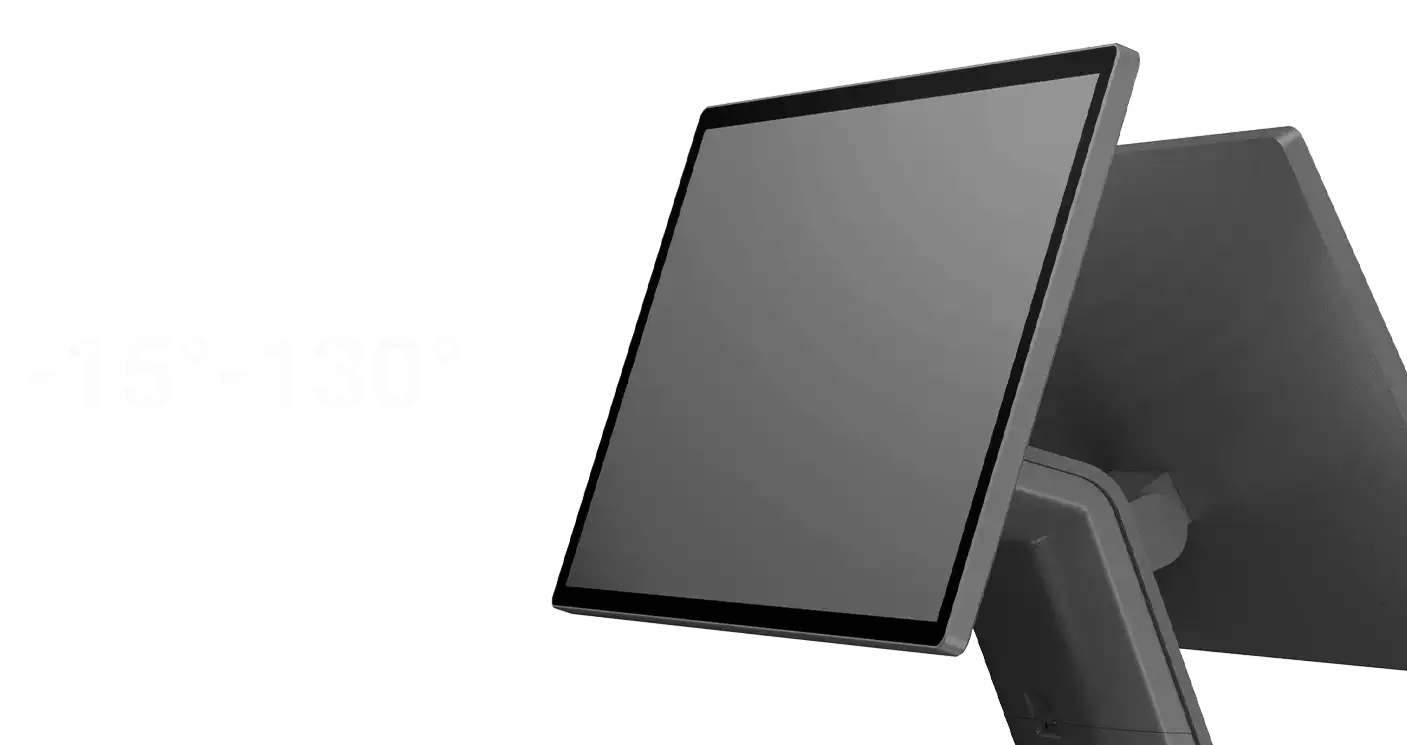 SUNTEK SC1 desktop pos main screen with -15 to 130 degree adjustable viewing angle.