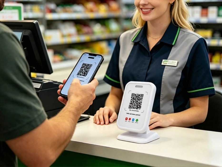cloud sound box used in retail checkout for QR payment voice confirmation