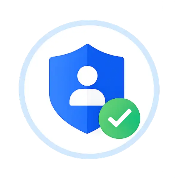 Healthcare patient identity verification icon with biometric and secure identification concept