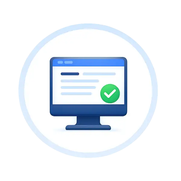 Healthcare patient service guidance icon for digital check-in workflow completion