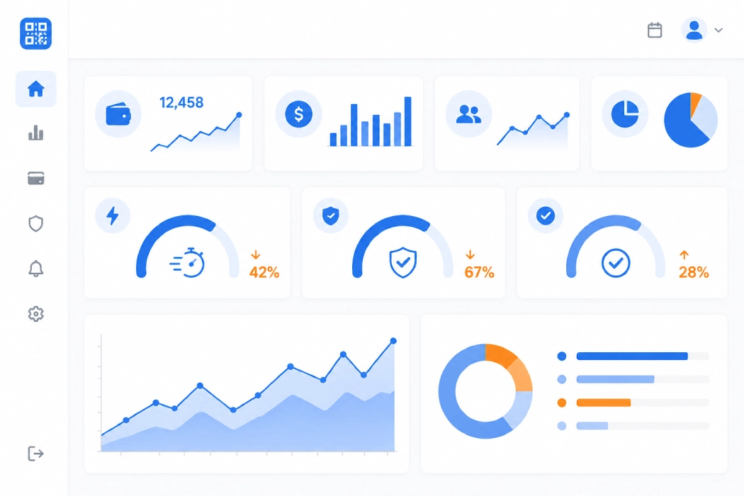 payment analytics dashboard showing transaction speed and fraud reduction in retail payments