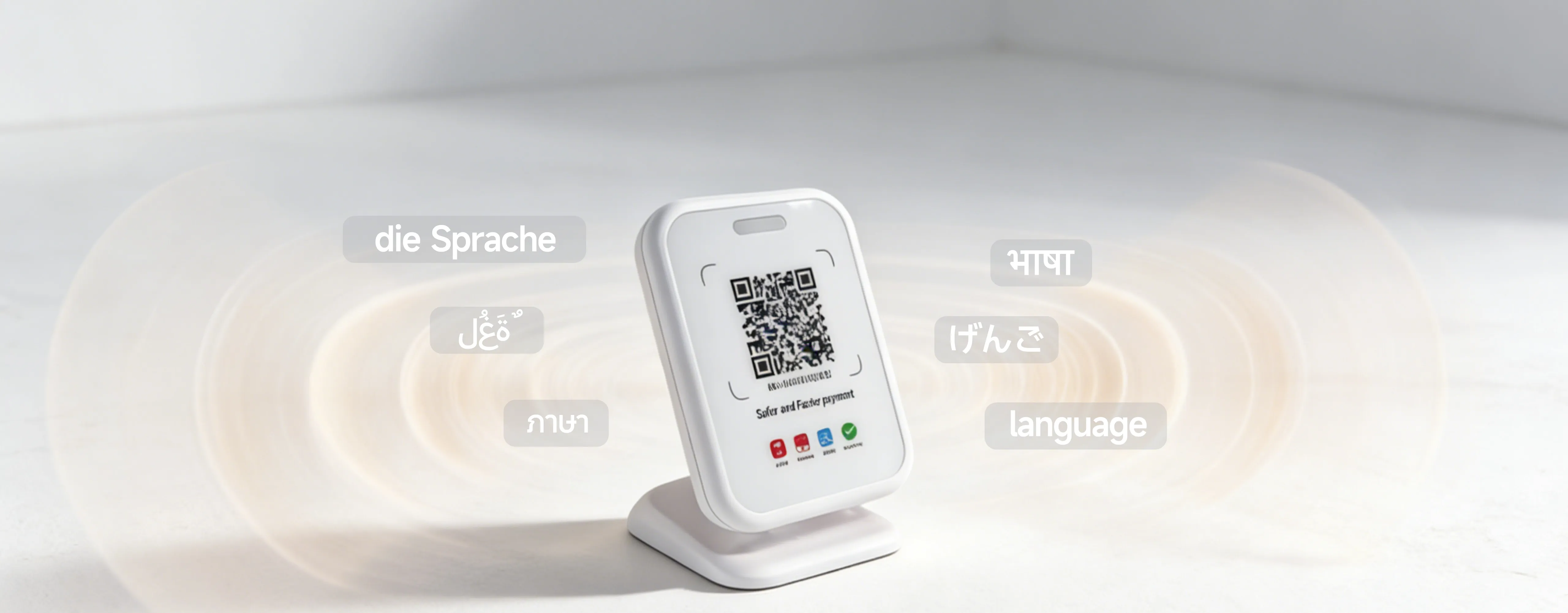 qr payment device with multi-language voice broadcast for global merchants