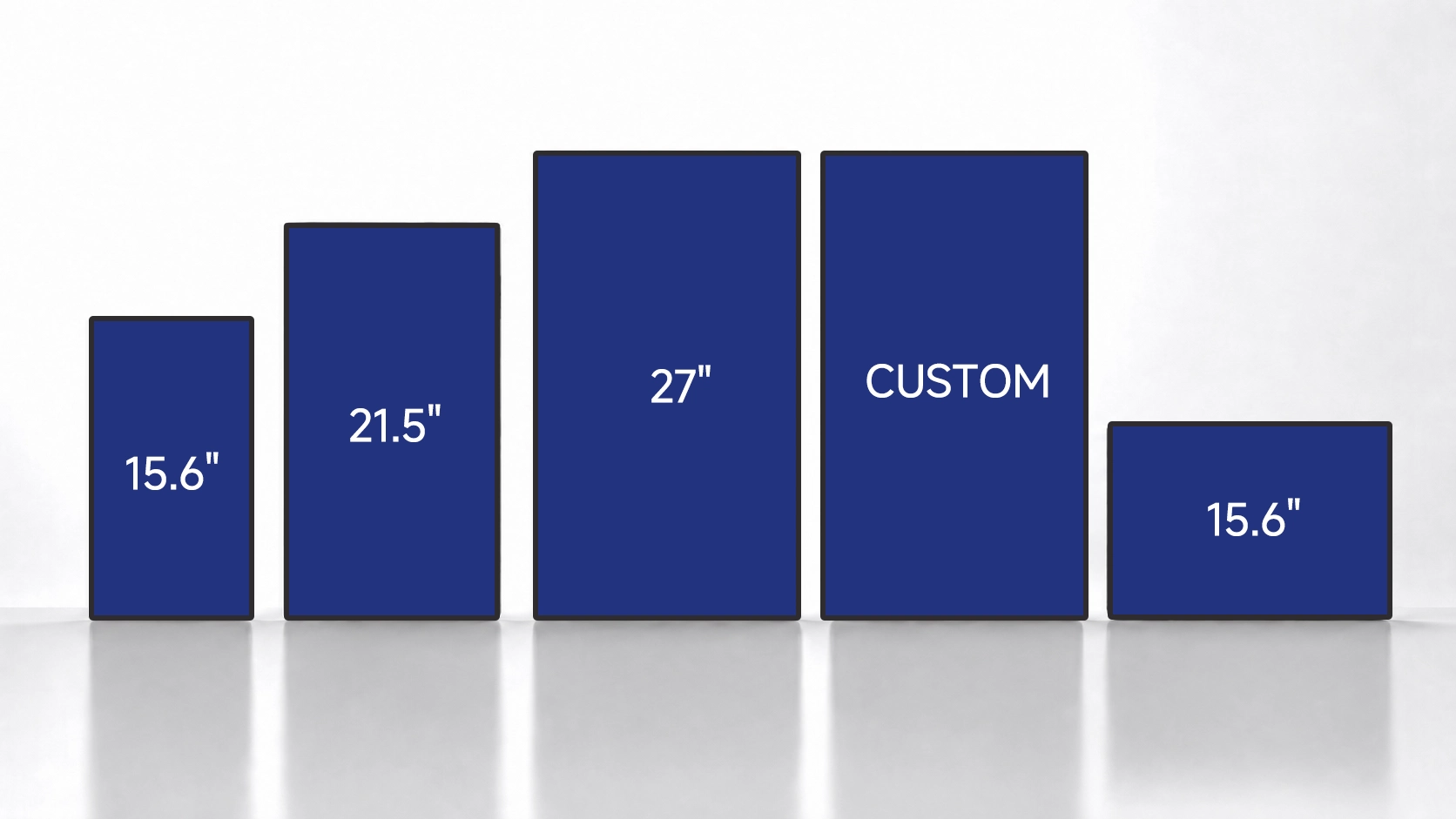 SUNTEK restaurant self-ordering kiosk screen size options with 15.6 inch 21.5 inch 27 inch custom and landscape displays
