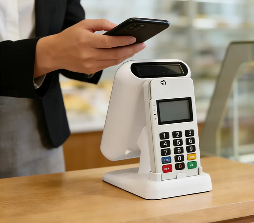 scan QR code or tap card on cloud sound box PV2 for payment