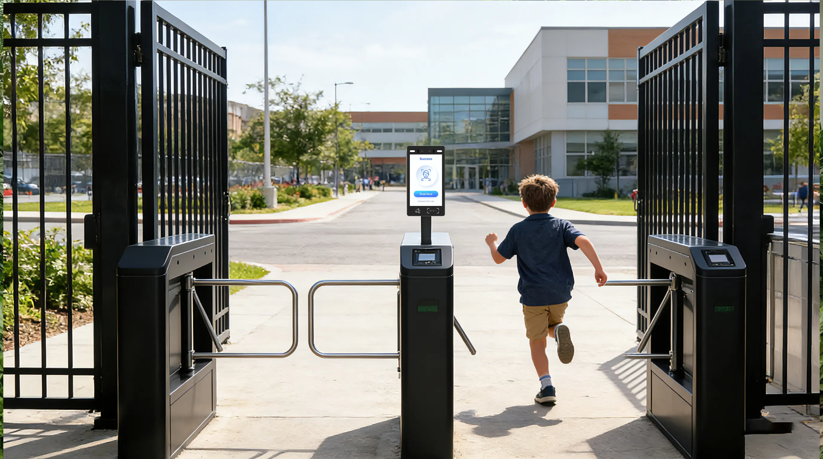 SUNTEK FA10 biometric entry system ensuring school campus secure access control