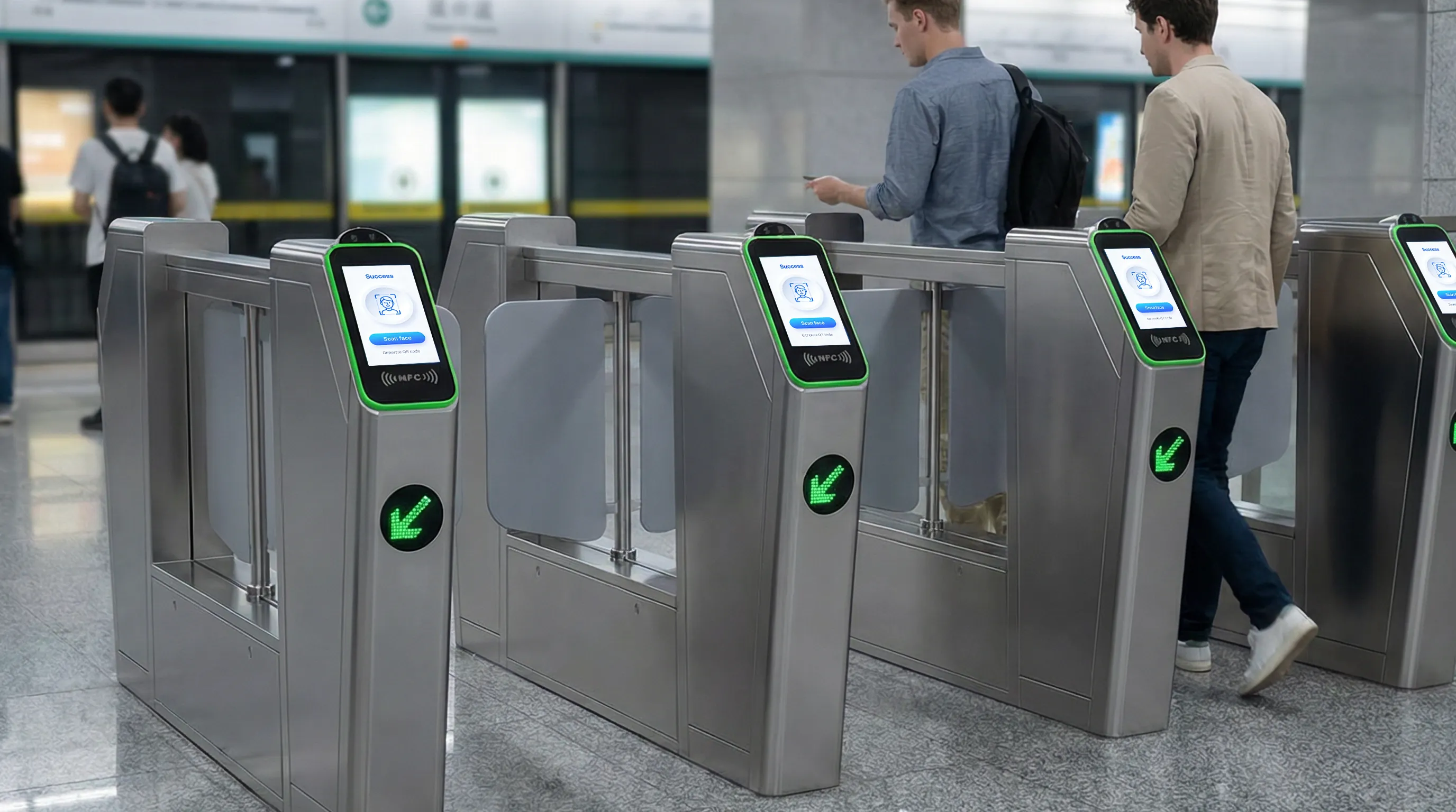 SUNTEK FA10 face recognition terminal for subway NFC turnstile rapid passage