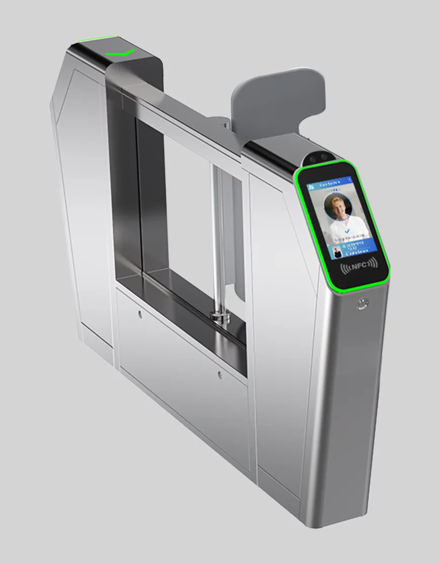 SUNTEK FA10 face recognition terminal with turnstile flush-mounted design for seamless entry