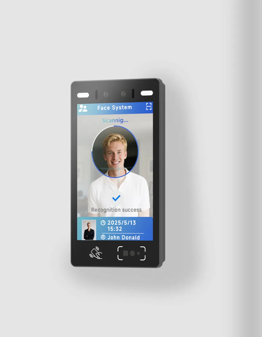 SUNTEK FA10 face recognition terminal with wall-mounted bracket for office access control