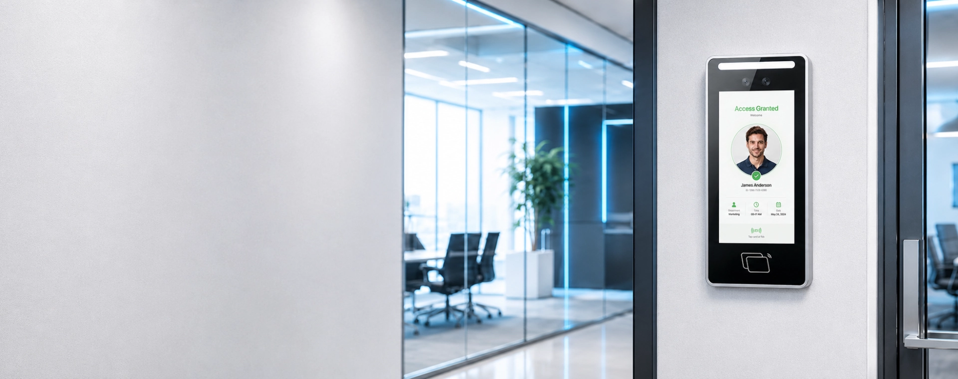 SUNTEK FA5 facial recognition access control terminal for indoor attendance and secure room entry