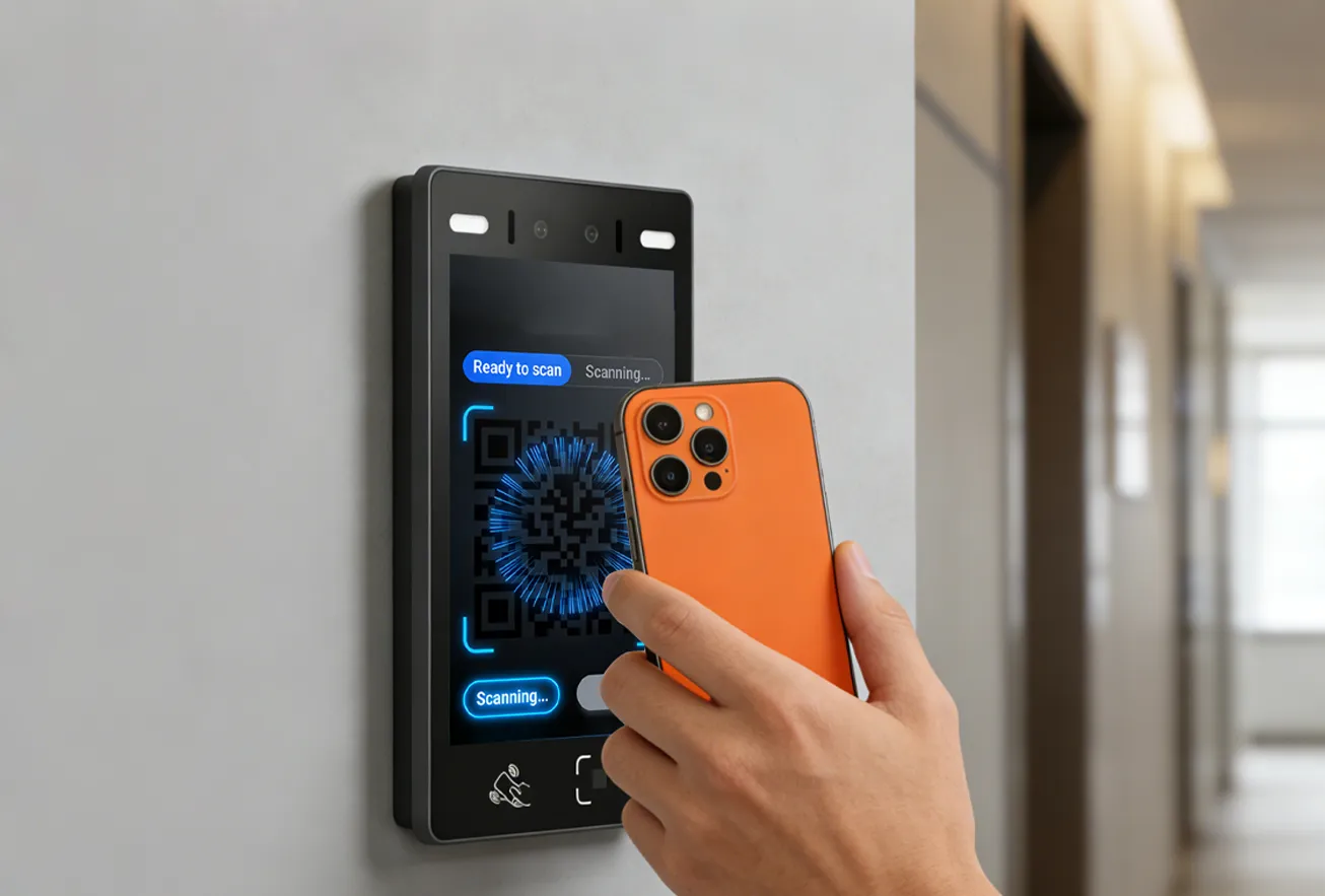 QR code scanning for visitor management on SUNTEK FA8 terminal