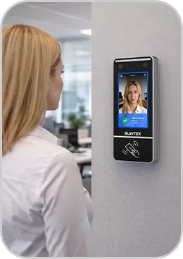 SUNTEK FL5 Linux Face Recognition Terminal deployed for enterprise office access control with secure employee authentication