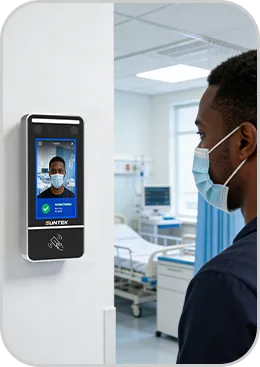 SUNTEK FL5 Linux Face Recognition Terminal used in hospital environments for hygienic and contactless access control