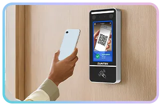 SUNTEK FL5 Linux Face Recognition Terminal supporting QR code scanning for visitor access and verification