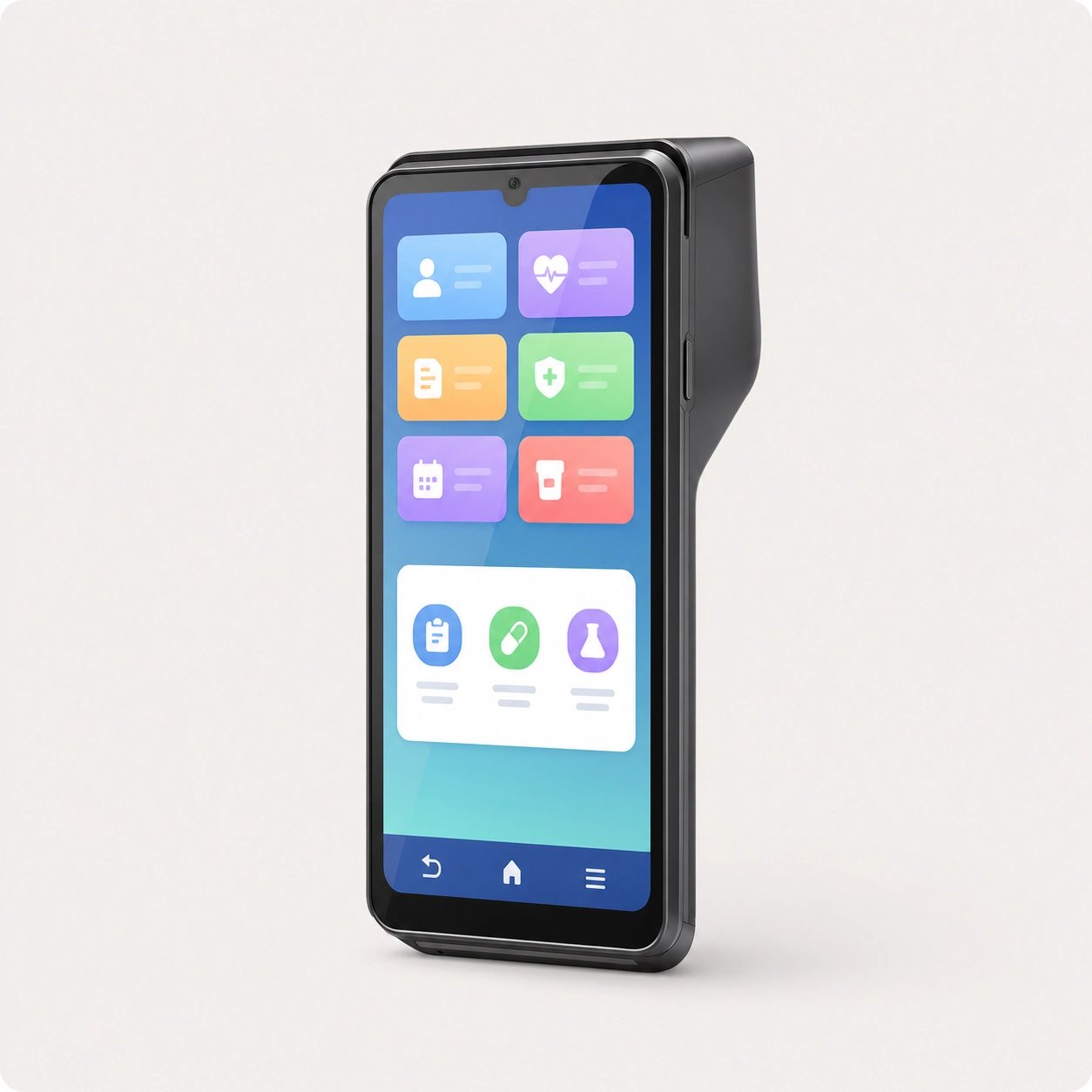 SUNTEK handheld terminal with healthcare application interface for mobile service workflows