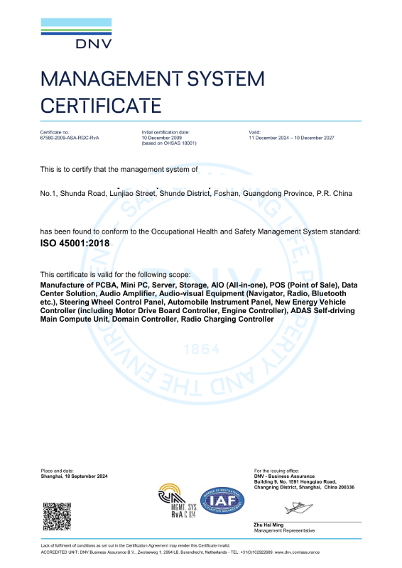 ISO 45001 certification