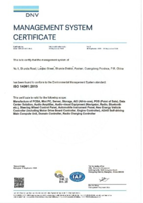 ISO 14001 certification