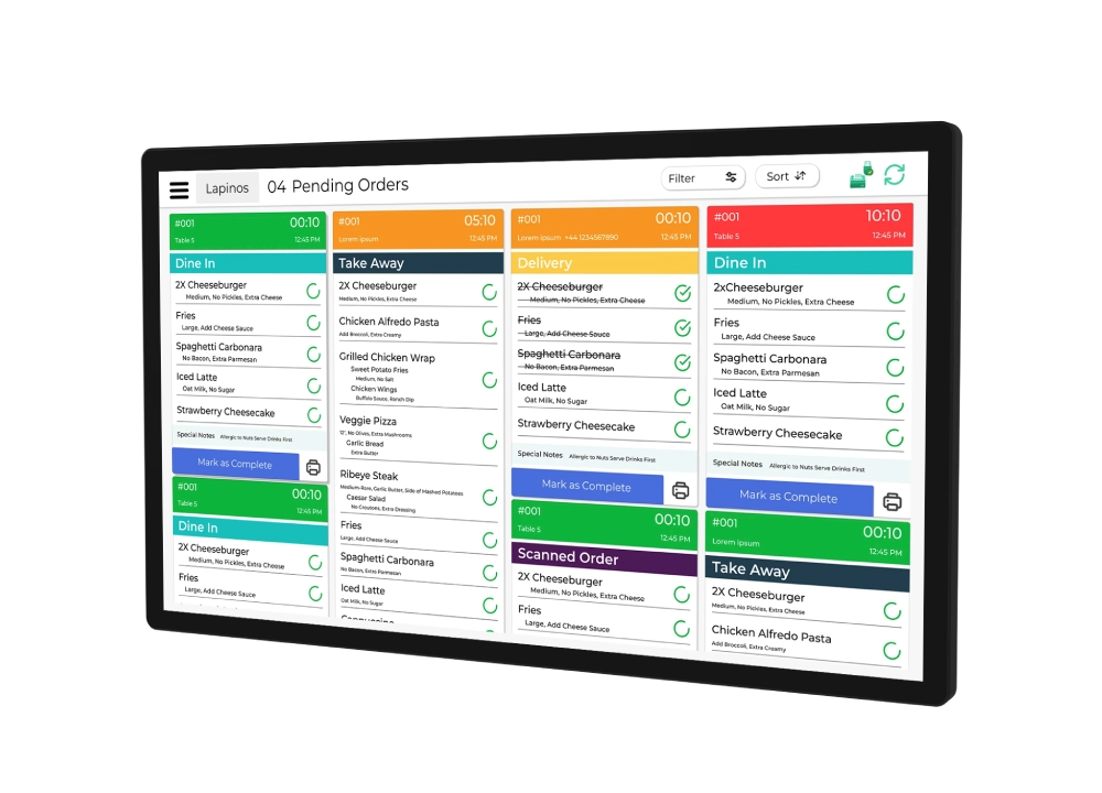 SUNTEK KDS kitchen display system hardware for restaurant order workflow and kitchen display deployment