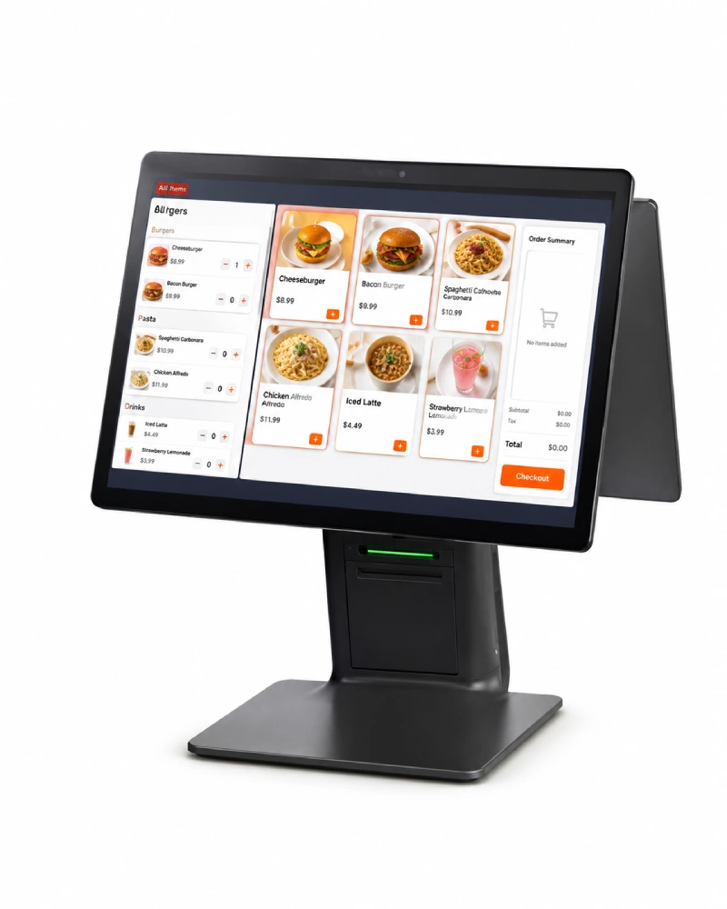 SUNTEK SC1 POS counter ordering connected to KDS kitchen workflow
