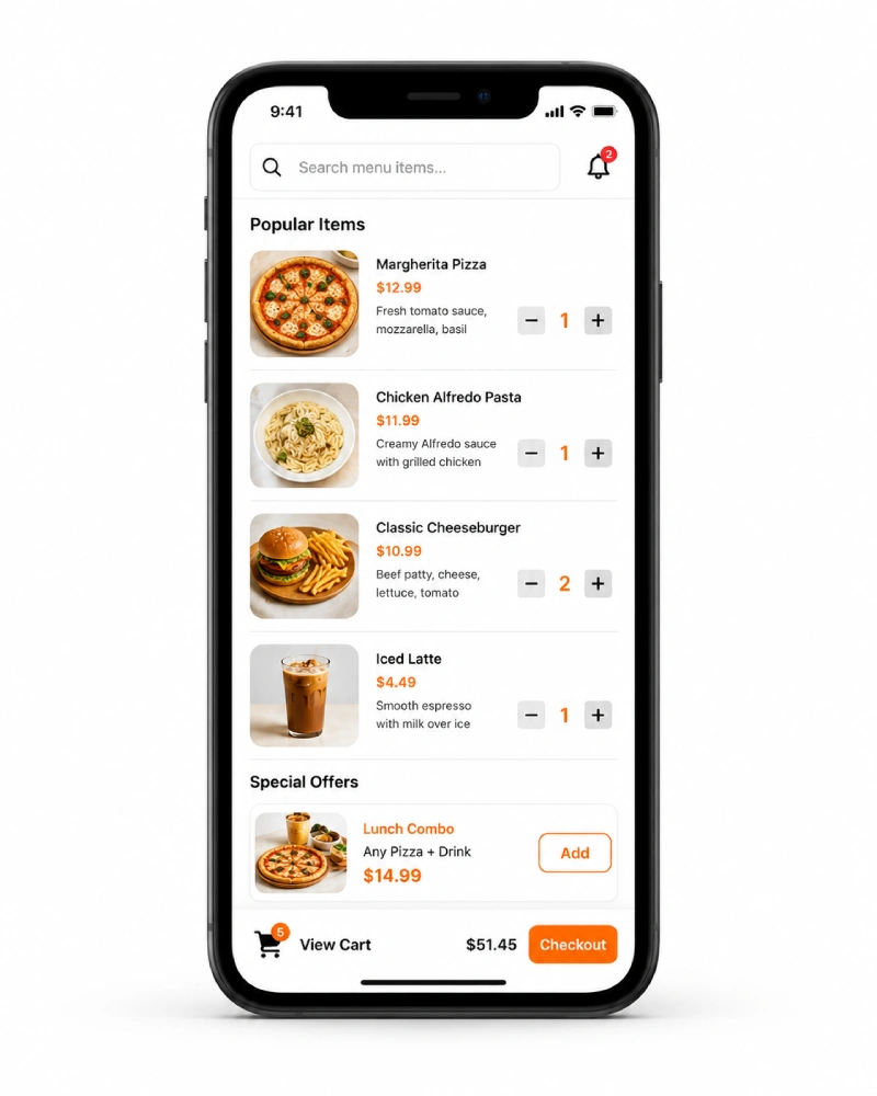 Online orders connected to SUNTEK KDS kitchen display workflow