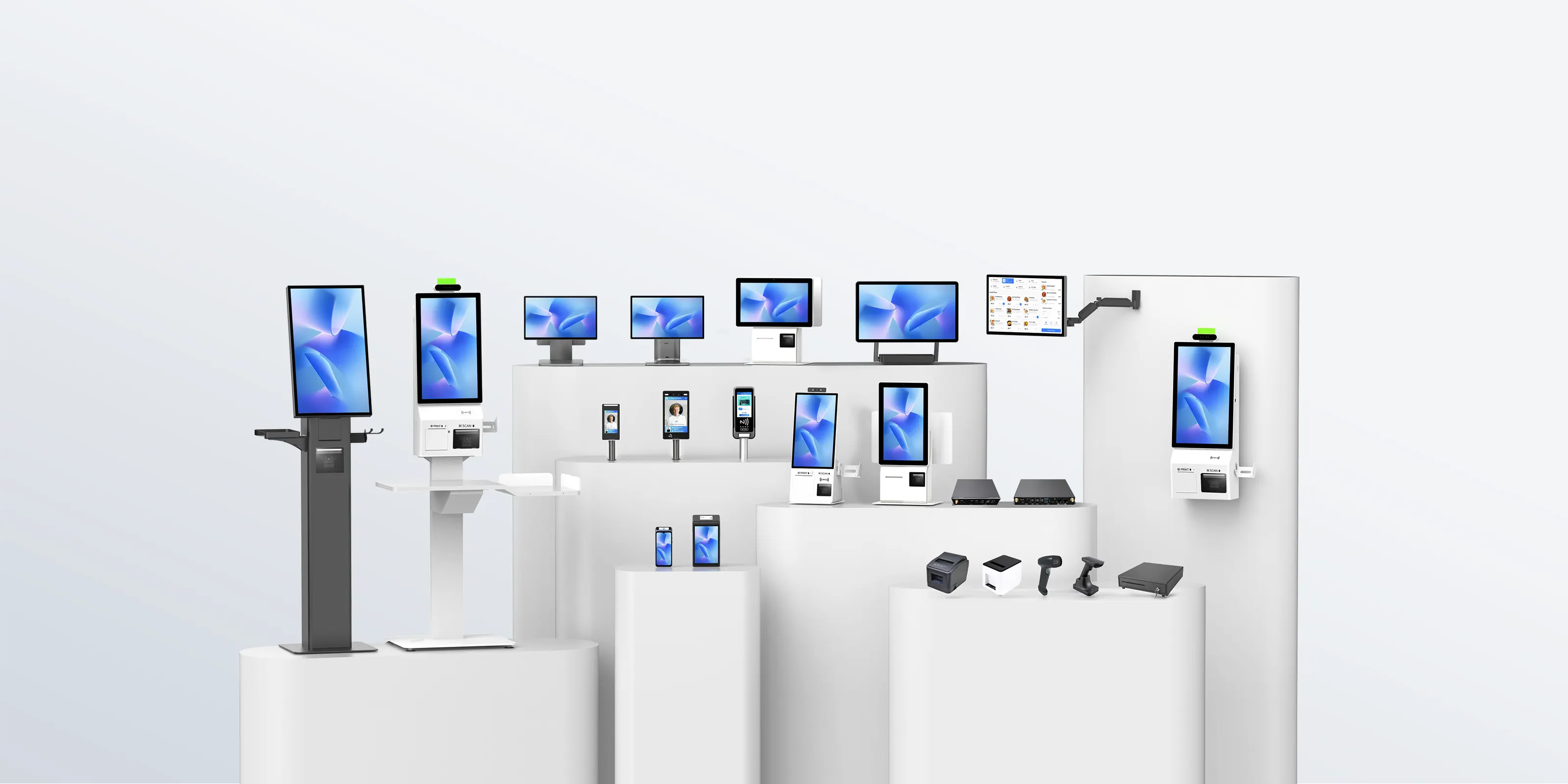 SUNTEK smart commercial terminal product family featuring POS, kiosks, biometric terminals and edge AI devices
