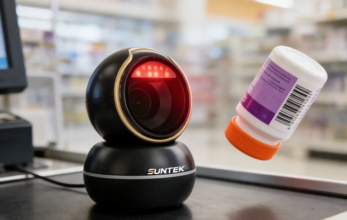 SUNTEK R10 QR Code Scanner omnidirectional scanning for labels tickets and mobile QR codes