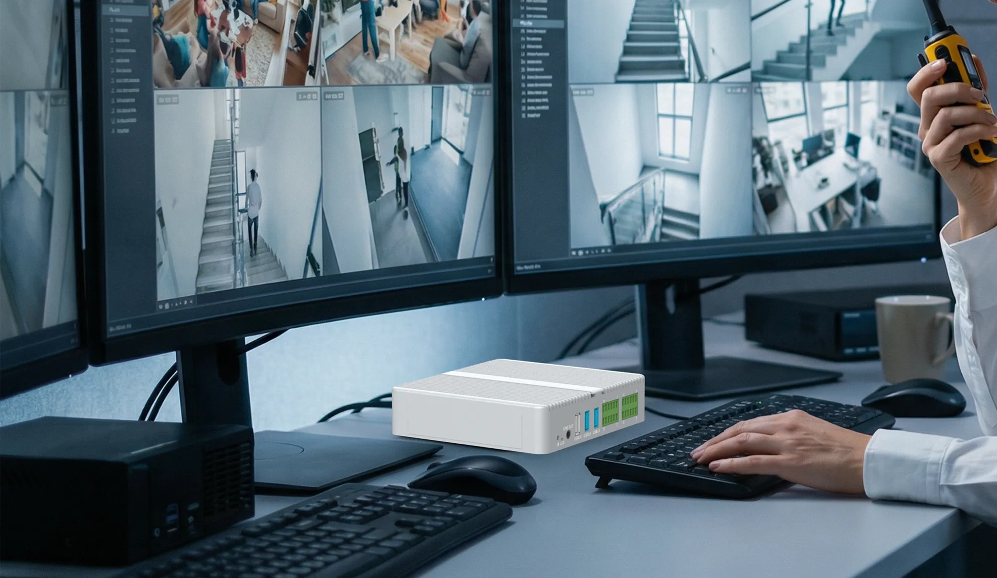SUNTEK SA8 mini PC for AI video surveillance with real-time monitoring and security analytics