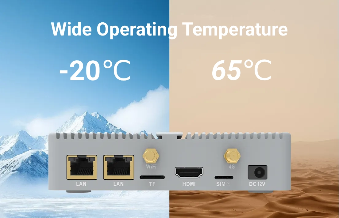 SUNTEK SA8 mini PC with wide operating temperature from -20°C to 65°C for industrial environments