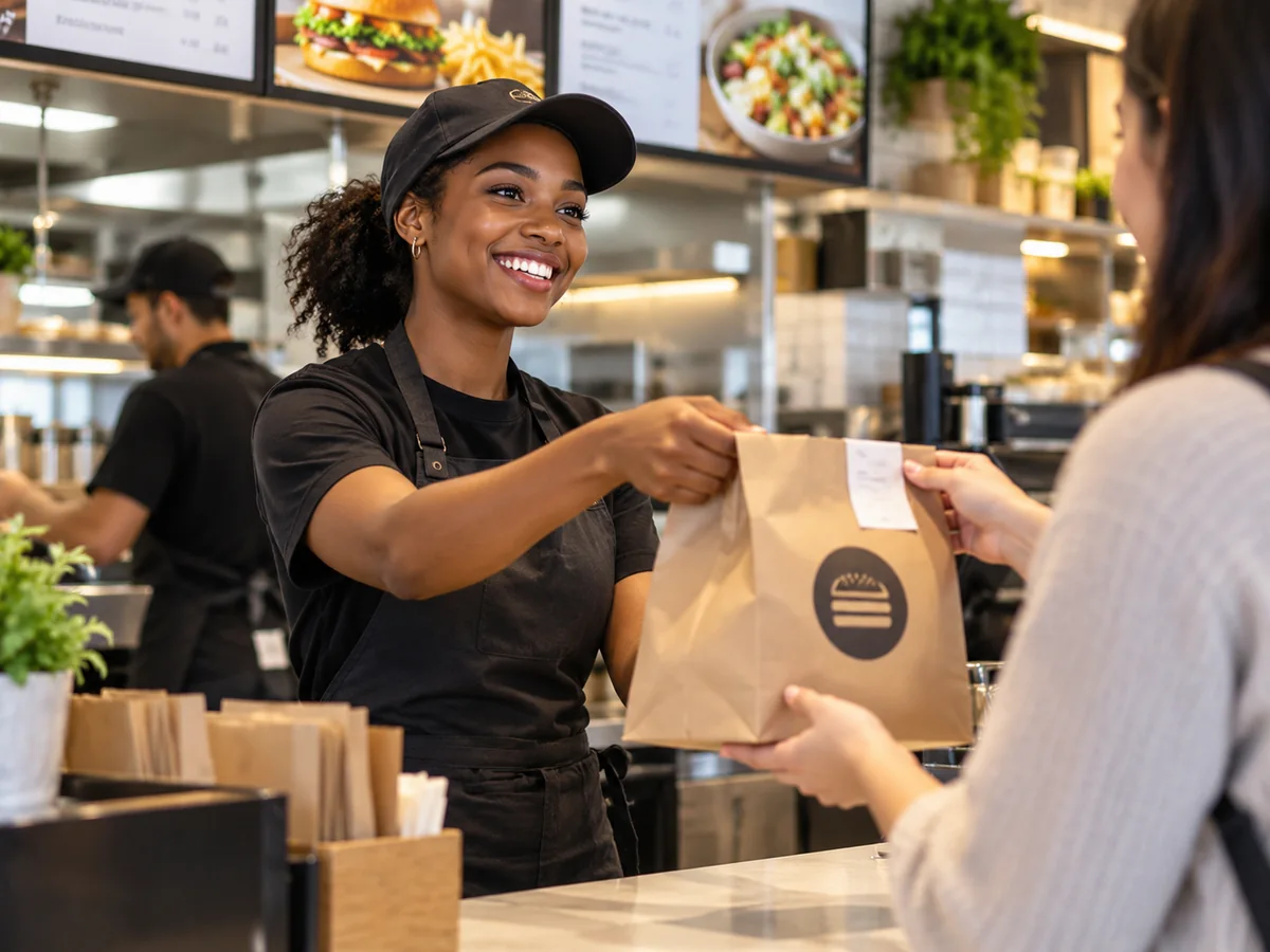Quick service restaurant counter scenario for fast counter service.