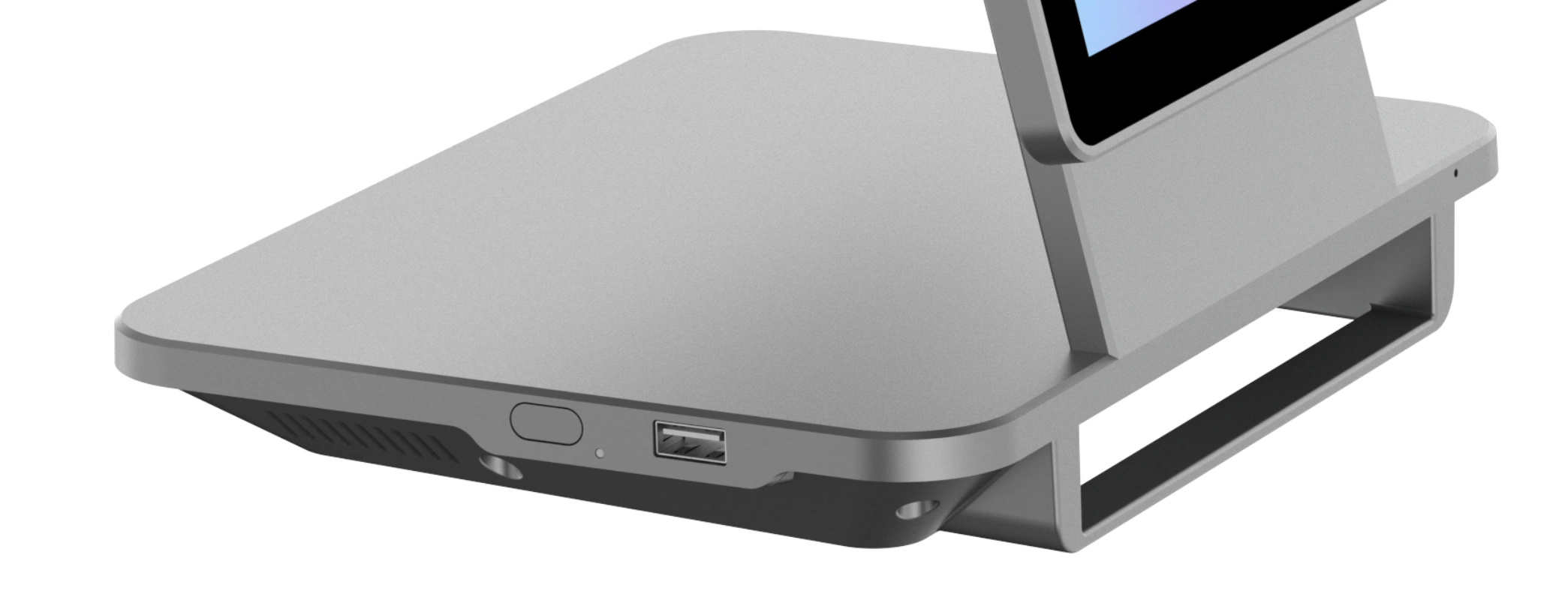SUNTEK SC5 desktop POS terminal base side showing the additional USB 3.0 Type-A port