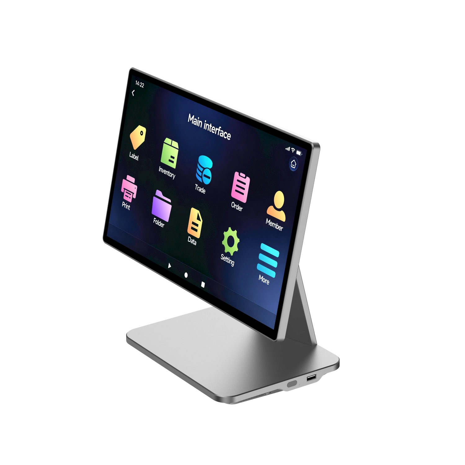SUNTEK SC5 desktop POS terminal with 15.6-inch single touchscreen in front angled view
