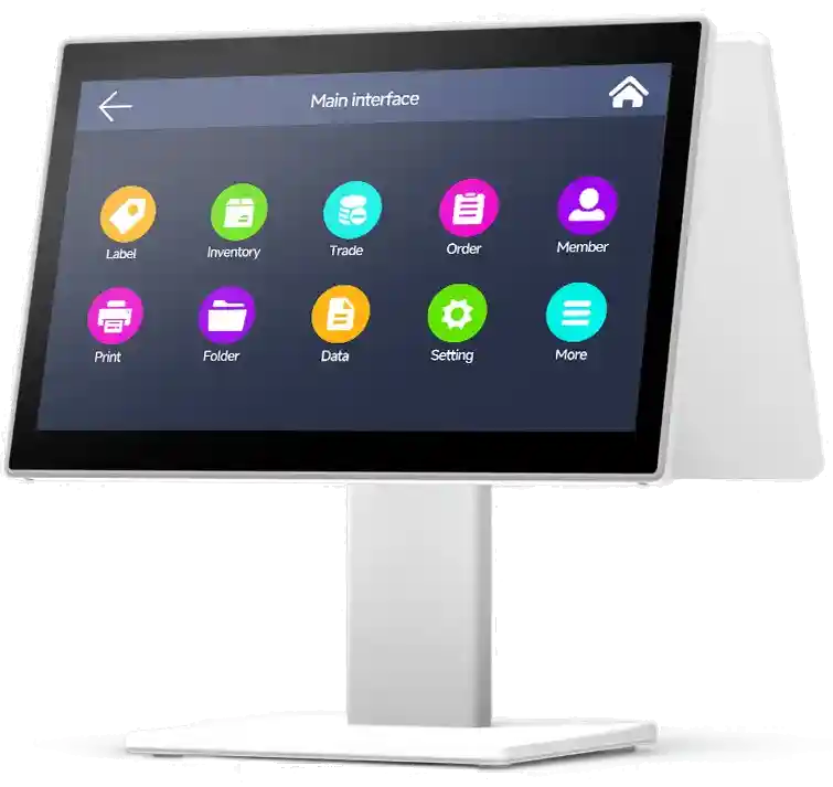 SUNTEK SC6 pos system dual 15.6-inch screen configuration for interactive customer service.