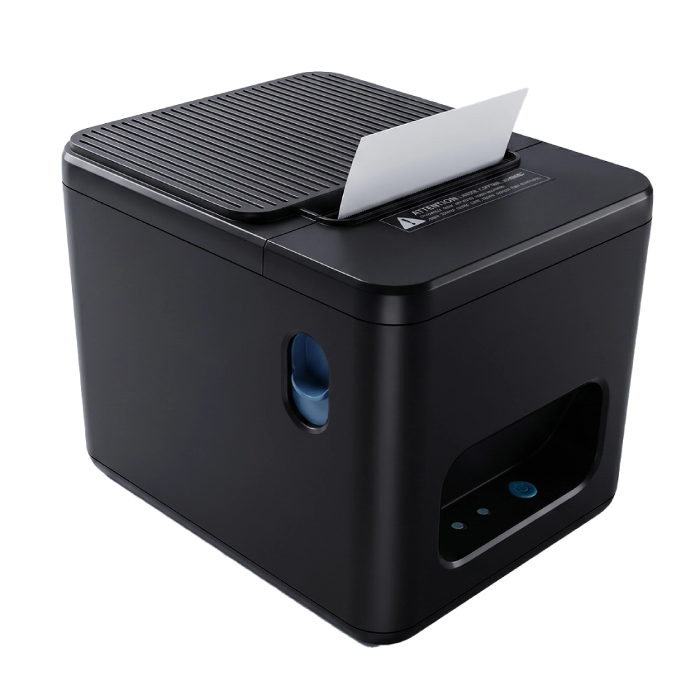SUNTEK SCP-80 80mm thermal receipt printer showing paper output for retail checkout and POS printing