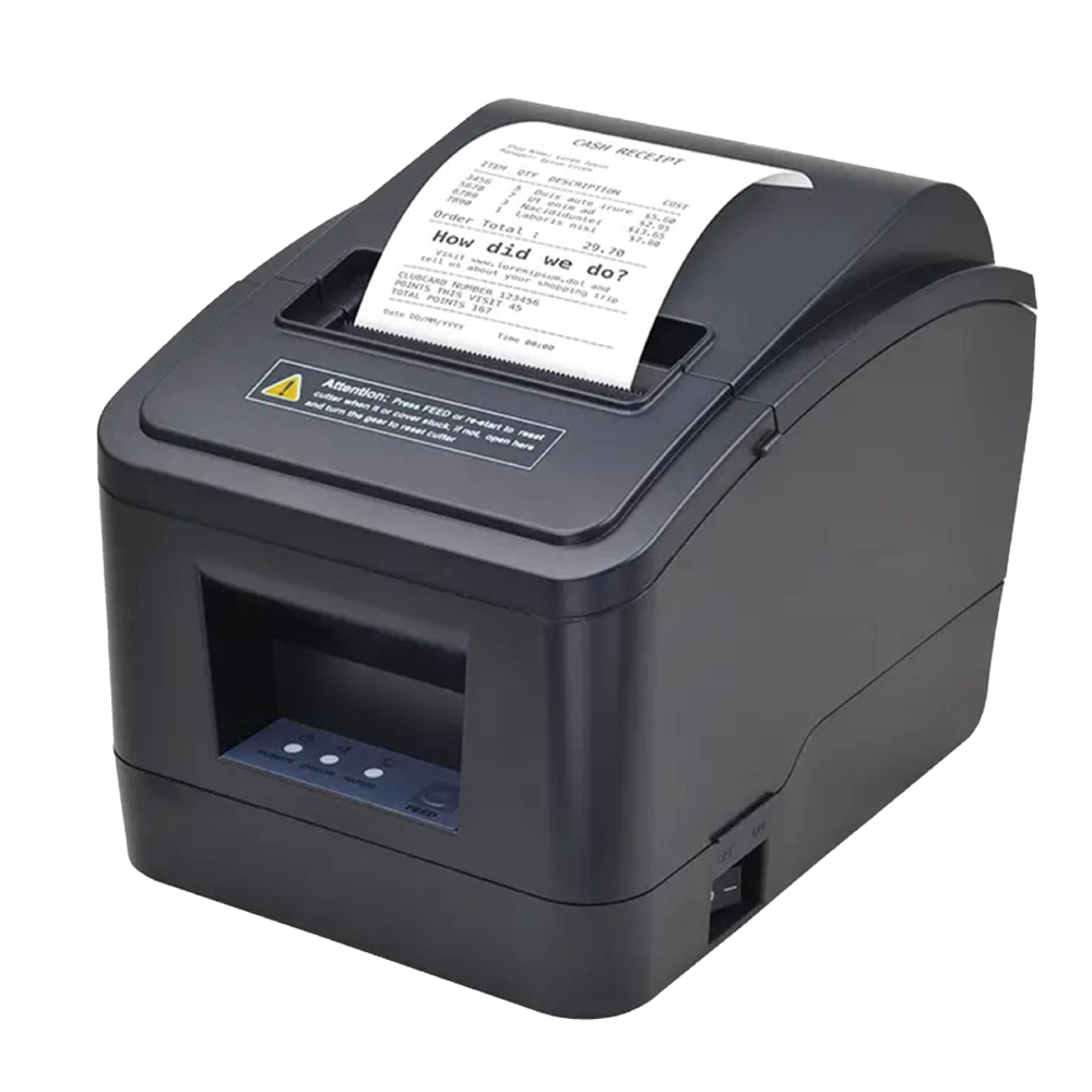 SUNTEK SCP-82 4G/Wi-Fi POS Printer front angle view with top paper output for checkout, kitchen, and order printing