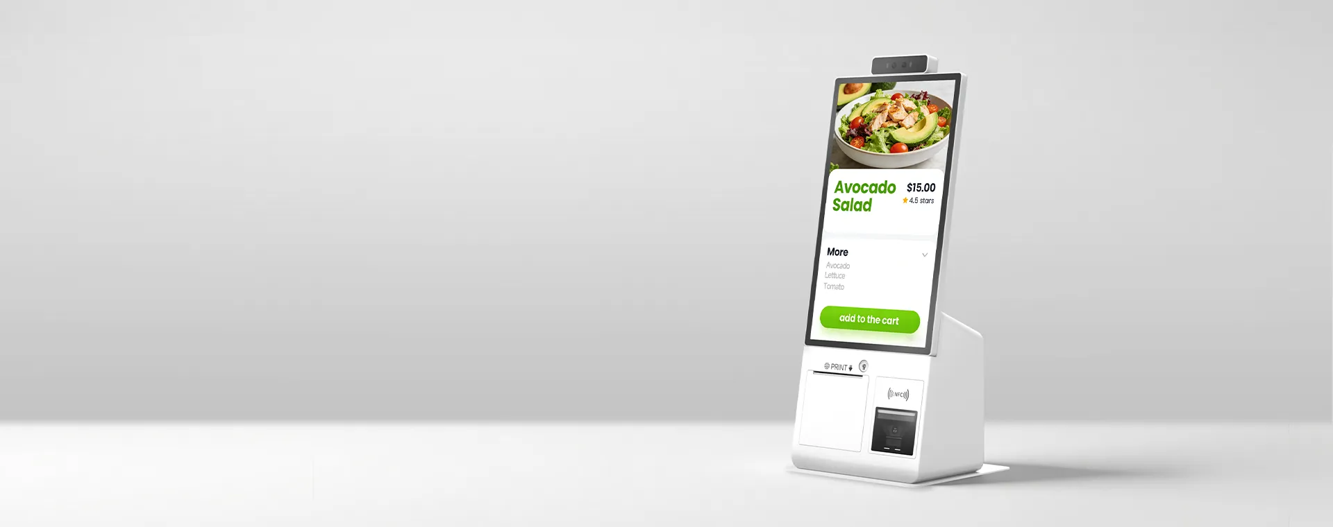 SUNTEK SK1-15 mini self-service kiosk for restaurant ordering, payment and front desk self-service applications