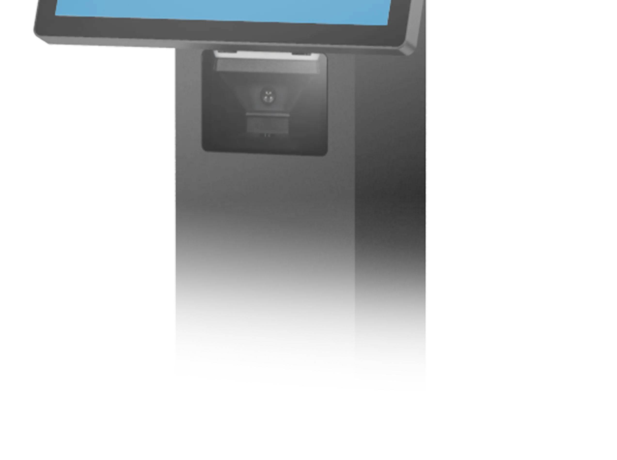 SUNTEK SK1 self-service kiosk integrated 1D and 2D barcode scanner for fast product scanning and mobile payment.