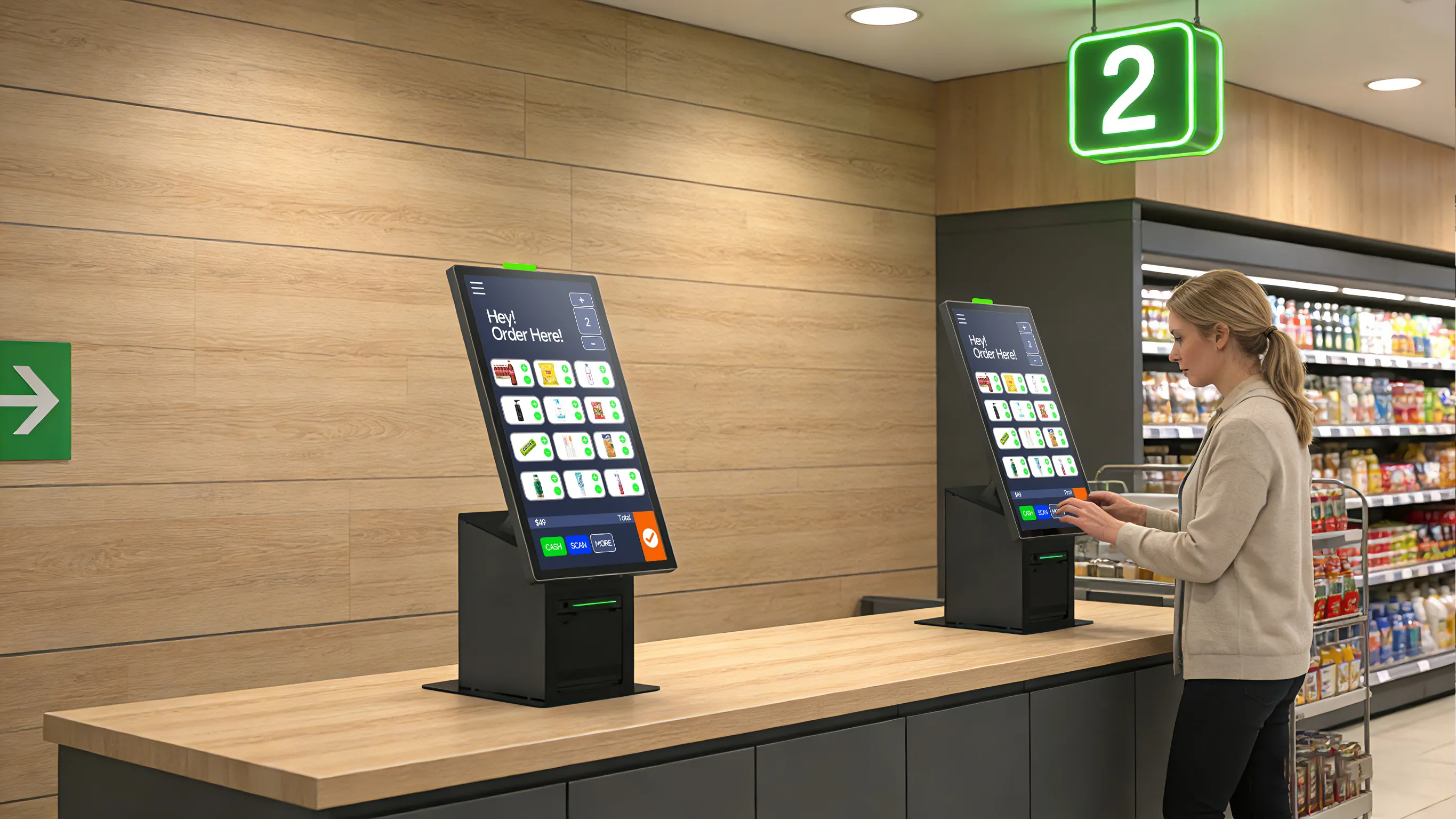 SUNTEK SK1 kiosks deployed in chain stores for NFC mobile payment and self-checkout services