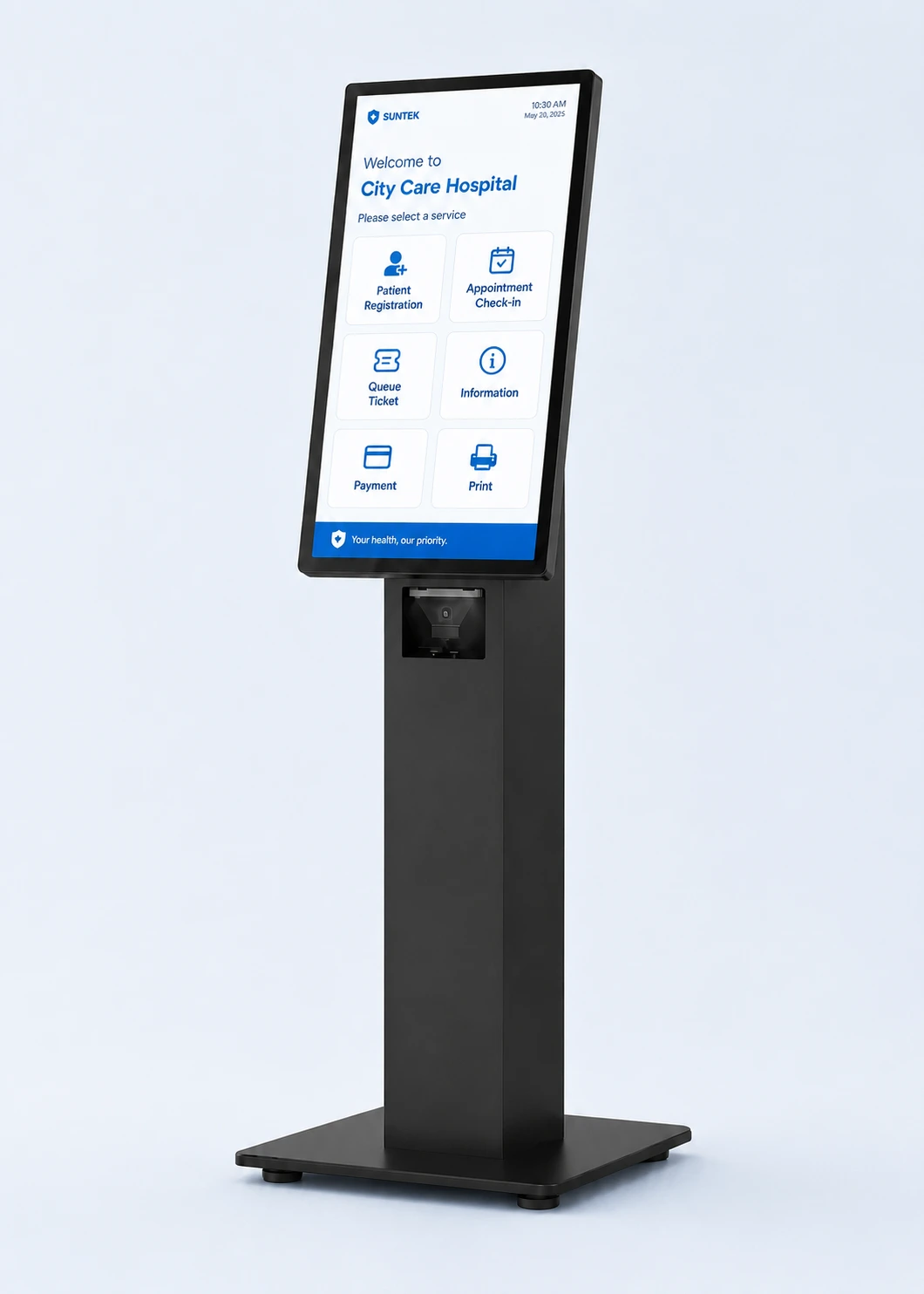 SUNTEK SK1 self-service kiosk for hospital entrances and healthcare service points