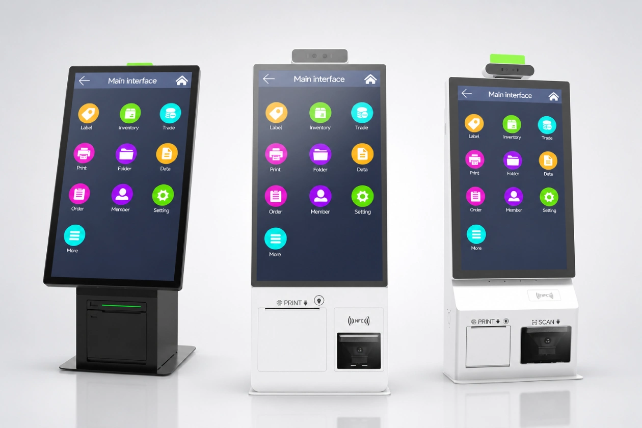 SUNTEK SK1 SK1-15 and SK5 self-service kiosk family lineup for kiosk ODM and hardware customization