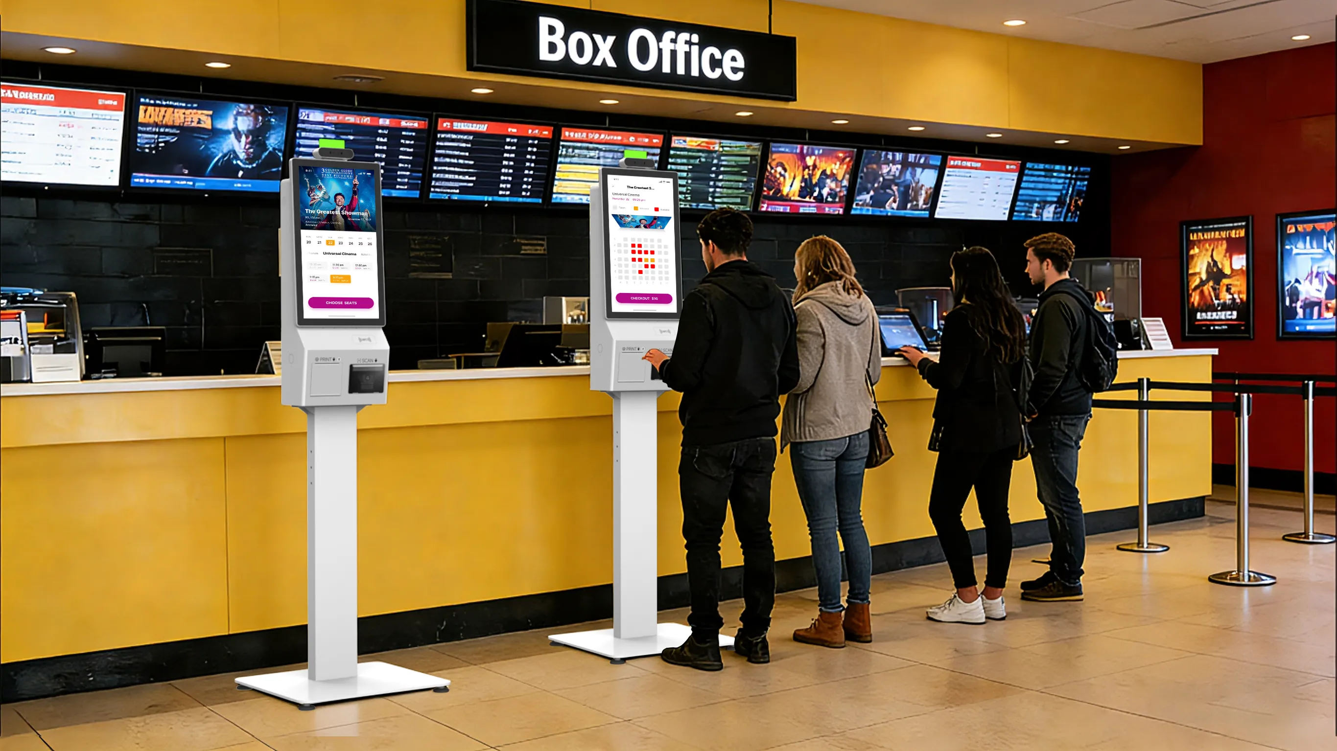 Cinema self-service ticketing SUNTEK SK5 kiosk machine.