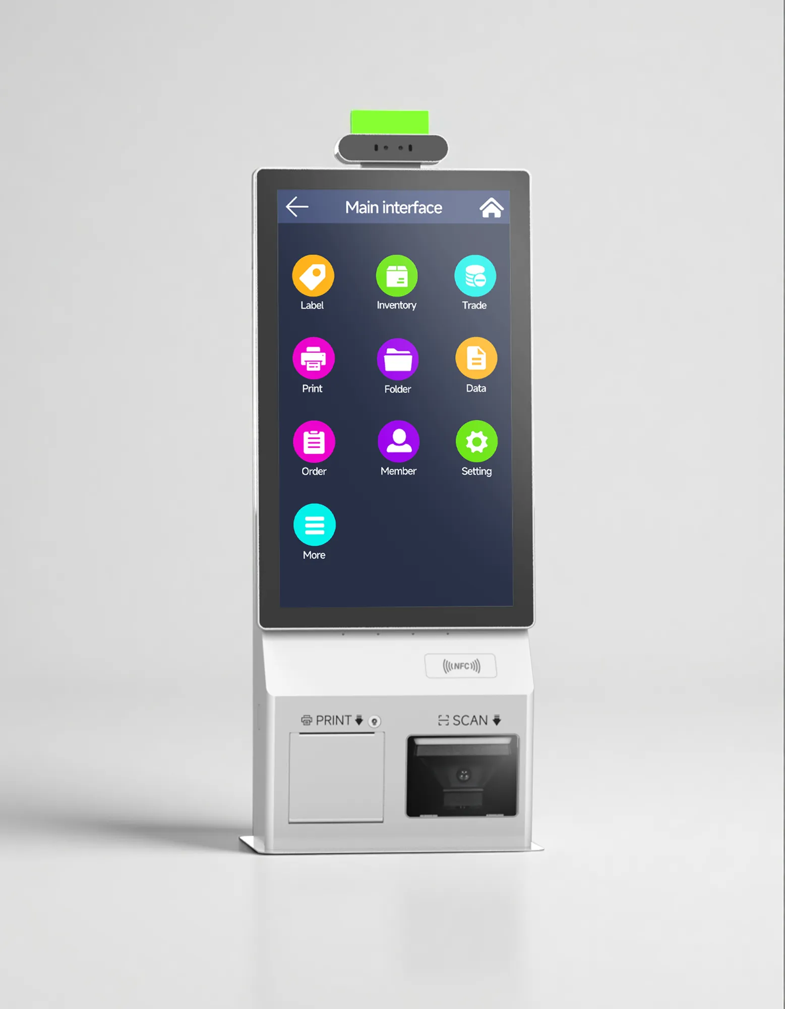 Desktop SUNTEK SK5 kiosk machine, specifically designed for checkout counters and point-of-sale environments.