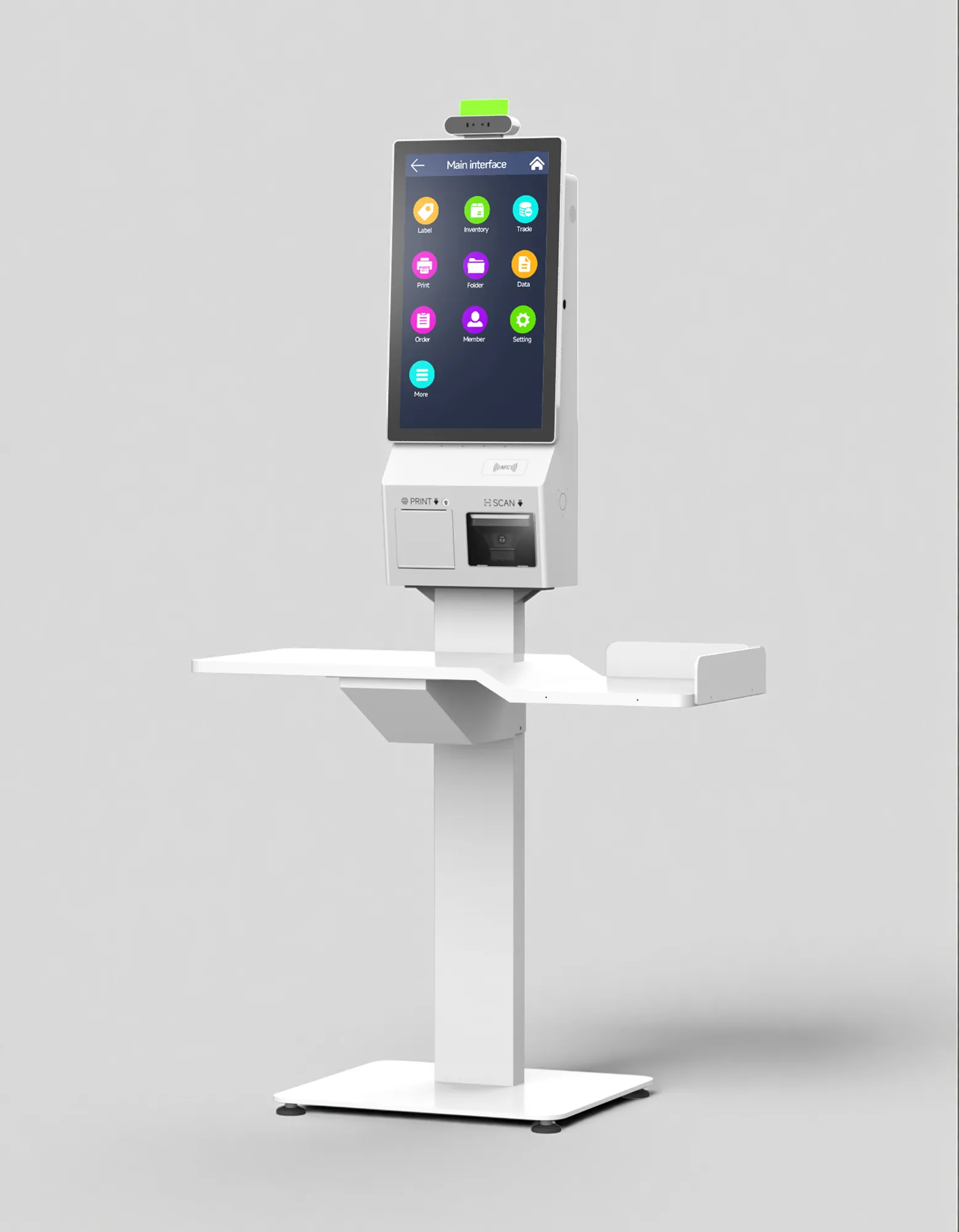 Floor stand SUNTEK SK5 kiosk machine with a dedicated pedestal, suitable for lobbies and open commercial areas.