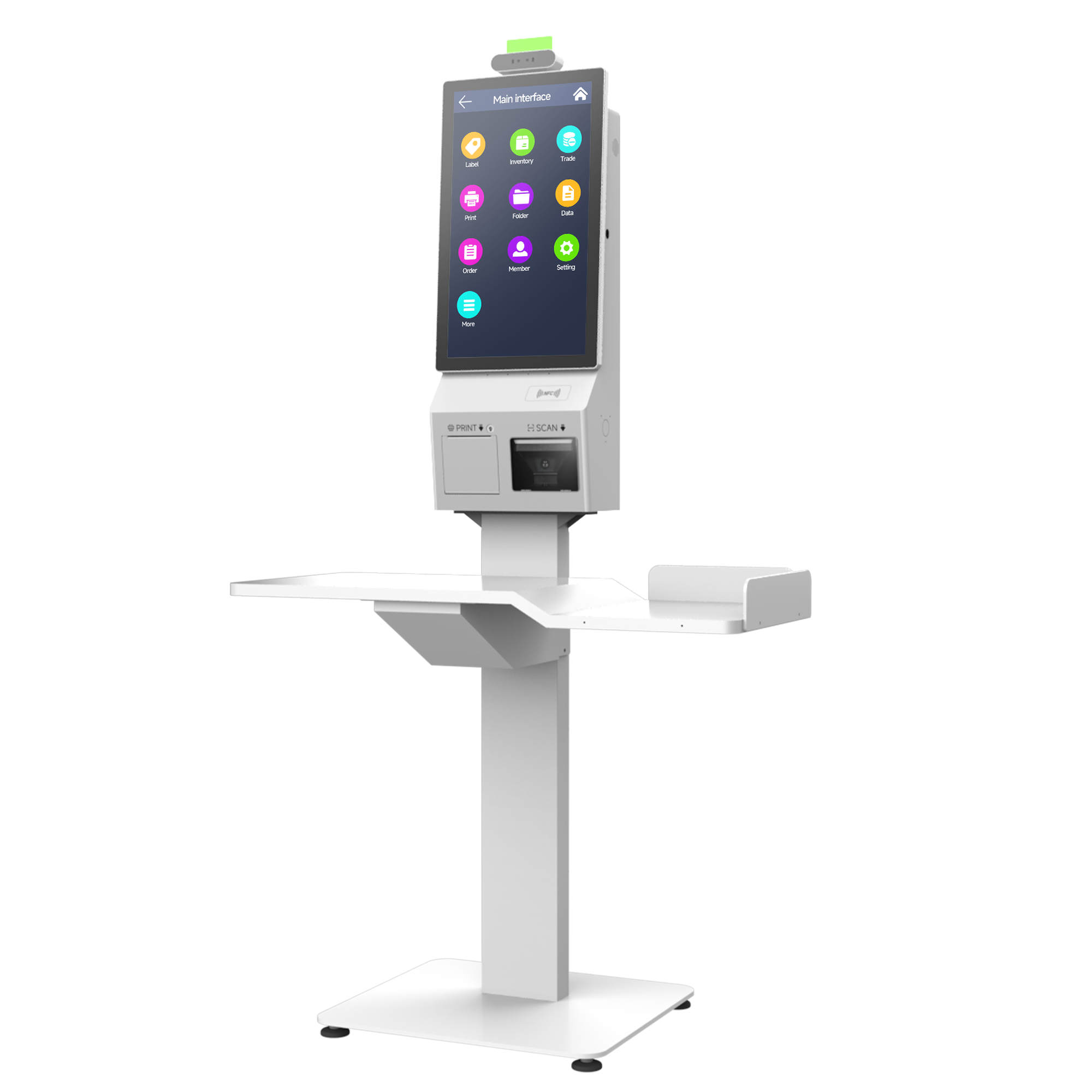 SUNTEK SK5 21.5 inch floor-standing kiosk machine with optional 27 inch screen.
