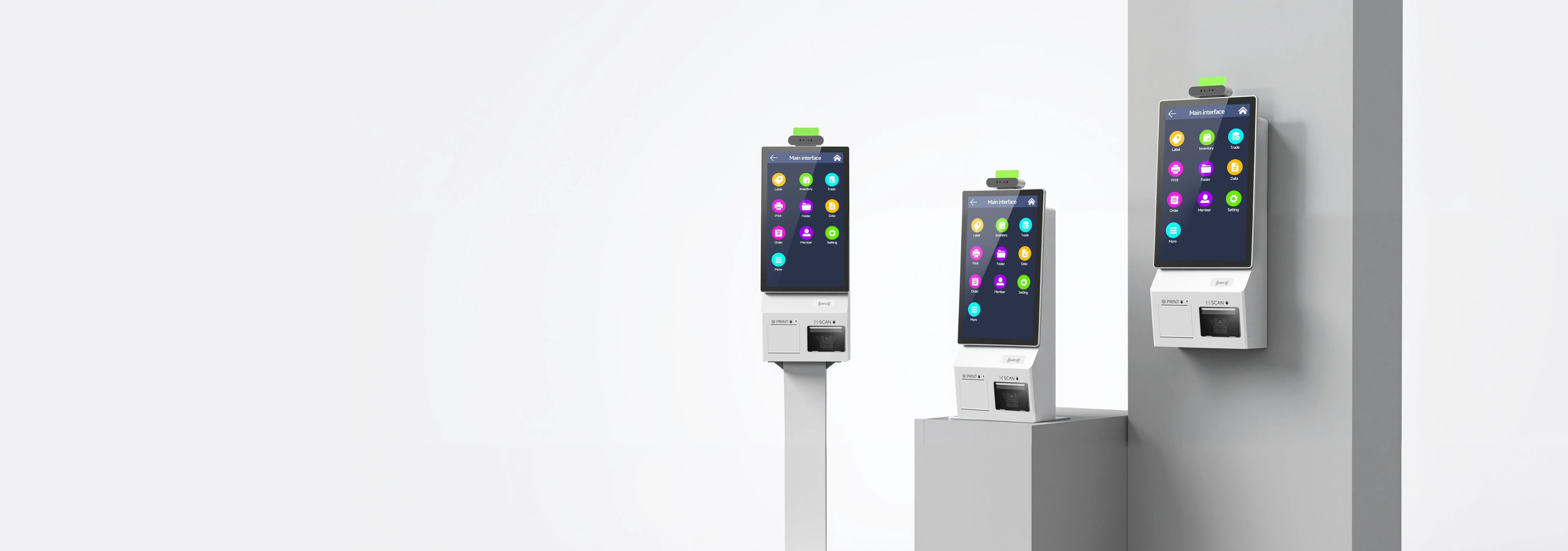SUNTEK SK5 self-service kiosk machine with floor stand desktop and wall mount installation options