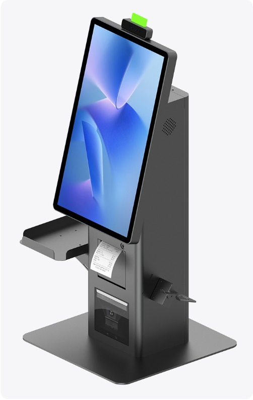 Angled view of the SUNTEK SK7 countertop self-service kiosk