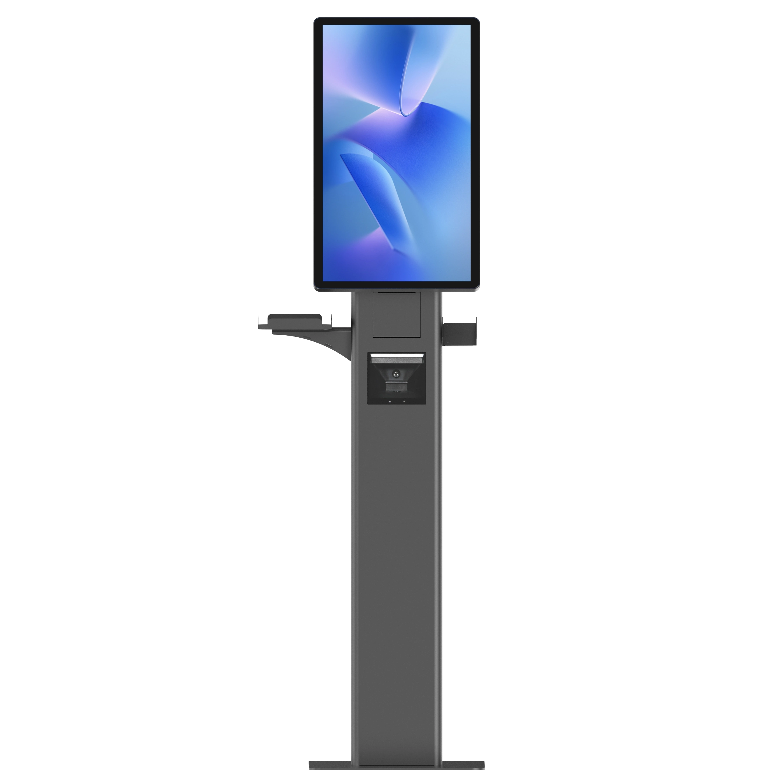 SUNTEK SK7 modular self-service kiosk with 21.5-inch or 27-inch touchscreen, built-in receipt printer and barcode scanner