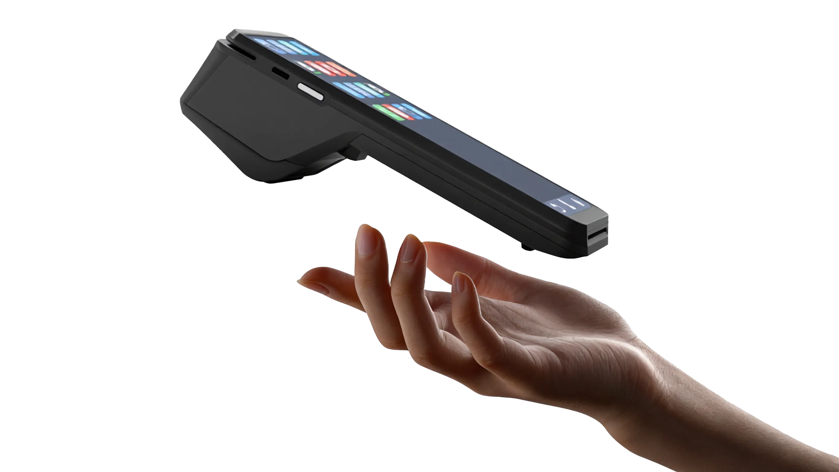 SUNTEK-SM1-Handheld POS-Compact Ergonomic Design-Lightweight mobile terminal hovering over hand-Best Price