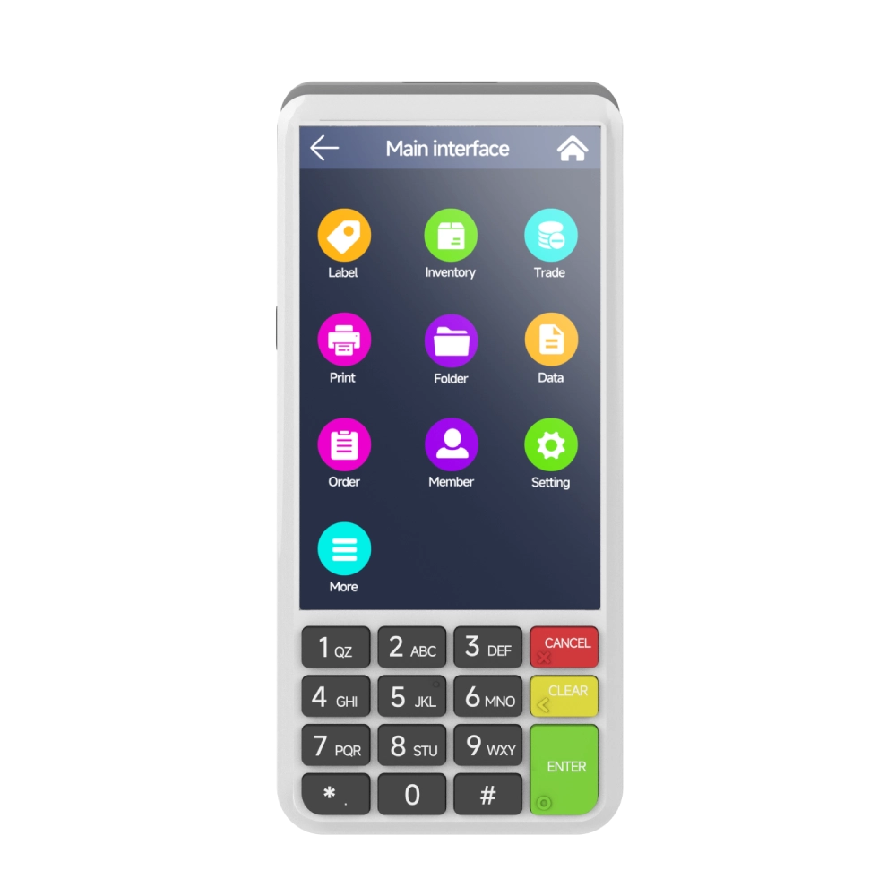 SUNTEK SM4 mobile POS terminal with physical keypad and touchscreen front view