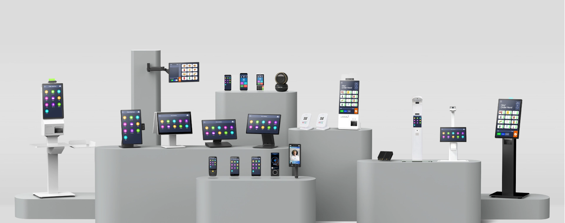 SUNTEK smart commercial terminal product family including POS terminals, kiosks, facial recognition devices, AI boxes and payment devices